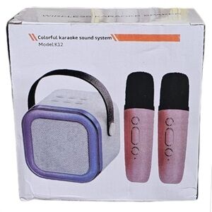 Wireless Karaoke Sound System with Pink Microphones NEW